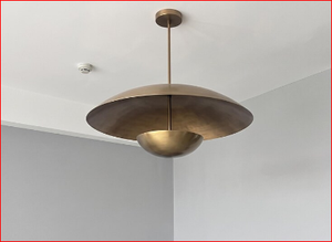 Raw Brass Large Ceiling <b>Light</b> Fixture for Kitchen Island <b>Dining</b> Room, Modern Farmhouse Lighting - Product Image 2
