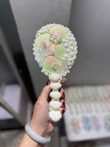 Coastal Seashell Compact <b>Mirror</b> Handmade for Travel Cosmetic Use Beach Resorts Gift Shops Boutique Retail and Decorative Collect - Product Image 2