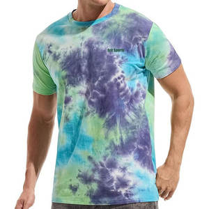 Nuevo diseño, logotipo personalizado, camisetas tie dye para hombre, precio económico, camisetas tie dye transpirables para hombre - Product Image 1