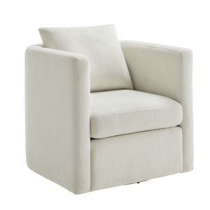 Sillón giratorio Sutton Ivory con tela de alto rendimiento para sala de estar - Product Image 1