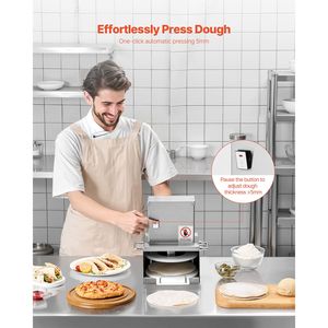 Pressa Elettrica per Impasto Pizza in Acciaio Inox da 6 Pollici con Spessore Regolabile e Marca Commer - Product Image 3