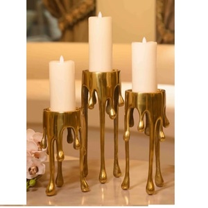 Porte-bougie d'aspect royal, finition antique, design unique, porte-bougie votif, lampe hurricane pour Noël et mariage - Product Image 6