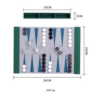 Luxury Quality PU Leather <b>Backgammon</b> Roll <b>Set</b> with Dice and Checkers Portable Durable Game for Two Players - Product Image 5