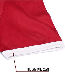 Mens <b>White</b> Ringer T-Shirt Red Collar Sleeve Crew Neck Casual Retro <b>Tee</b> 100% Cotton Breathable Quick Dry - Product Image 6