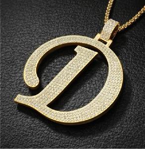 Colgante de Diamantes con Letra Cursiva Grande del Alfabeto, Personalizado con Iniciales, Estilo Hip Hop, de Plata 925 para Hombre, Chapado en Rodio con Moissanita - Product Image 5