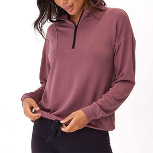 New Arrival breathable <b>Women</b> <b>Sweatshirts</b> Half <b>Zip</b> Top Pullover <b>Quarter</b> <b>Zip</b> Oversized Lightweight Casual Factory Direct Supplier - Product Image 3