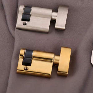 Specification Grade 60mm Half Brass Profile Cylinder Polished Gold Finish Mechanical Lock Commercial Office Casework - Product Image 1