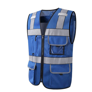 Gilet en polyester fluorescent respirant à marque privée pour la construction, avec ruban de haute qualité, fabriqué par une usine OEM. - Product Image 5
