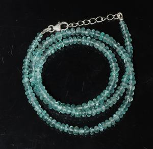 Collier de perles d'apatite bleu ciel de qualité supérieure, forme ronde, 3,5-5 mm, 15 pouces, bijoux en pierres précieuses - Product Image 1