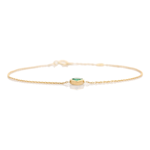 Bracelet minimaliste en or jaune 14 carats avec émeraude véritable en forme de cœur de 4x4 mm, bijou quotidien de haute qualité pour femmes, vente en gros - Product Image 5