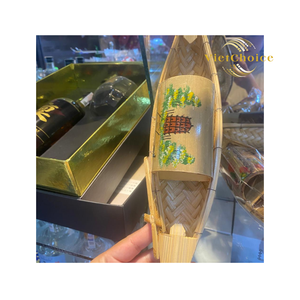 Natural <b>bamboo</b> boat-shaped <b>basket</b> for perfect for gift sets Handmade Craft from Vietchoice - Product Image 1