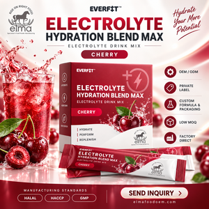 Poudre d'électrolytes alimentaires Elma 1KG Sans sucre ajouté 50 portions Formule d'hydratation et de réapprovisionnement en minéraux Sans OGM Lactosérum pour adultes - Product Image 1