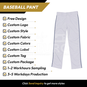 Pantalon de baseball unisexe blanc personnalisé, imprimé par sublimation, respirant, coupe ajustée, fermeture éclair, 100 % polyester, vêtements de sport pour adultes - Product Image 2