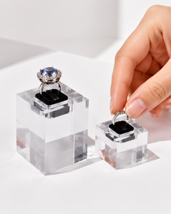 Exhibidores de Joyería de Anillos Acrílicos Transparentes Directo de Fábrica, OEM ODM, Grabado Láser para Exhibición en Vitrinas, Tamaños para Adultos y Niños - Product Image 6