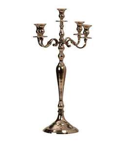 Grand candélabre en métal pour la décoration de la maison, qualité supérieure, porte-bougie fantaisie, candélabre unique en argent poli, décoration de table de mariage - Product Image 4
