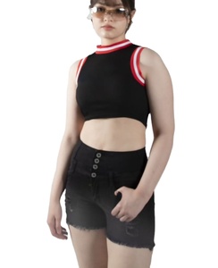 Camiseta Corta Transpirable de Verano 2026, Camiseta Sexy Delgada Lisa, Camiseta Lisa de Alta Calidad 100% Algodón Transpirable para Mujer - Product Image 1