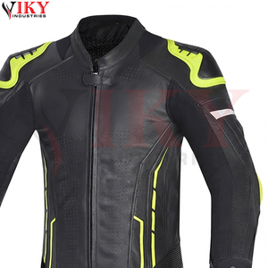 Combinaison de moto en cuir véritable noire et verte, sur mesure, pour course, Alpinestar, Dainese, combinaison de moto pour la conduite - Product Image 5