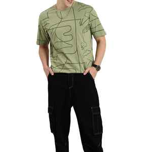T-shirt col rond, t-shirt tendance, t-shirt de différentes couleurs à prix avantageux, impression personnalisée en usine, logo, coton uni, coupe ample - Product Image 1