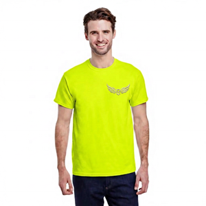 T-shirt pour homme à manches courtes et col rond, couleur violette, avec logo d'aile en relief, coupe classique, style décontracté, tissu jersey 100% coton - Product Image 3