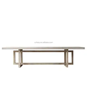 Modern American style dining room wooden dining table round solid wood table concrete dining table