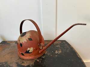 Iron Water Pitcher With Rustic Painted Finish Indoor Decorative Vase watering can floral <b>garden</b> accessory watering can indoor - Product Image 5