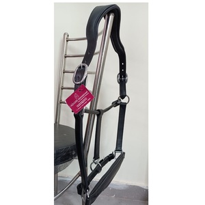 Licol en cuir de qualité supérieure pour cheval, réglable, avec têtière et muserolle rembourrées, collier équestre haut de gamme, vente en gros - Product Image 1