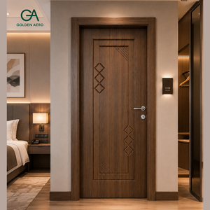 Puerta de Dormitorio GA-28L de Madera Sólida Personalizada con Elegante Diseño de Ranuras - Product Image 3