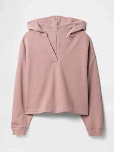 Sweat-shirts pour femmes sur mesure à col en V, couleur unie, 100% coton, 400 GSM, sweat-shirts pour femmes surdimensionnés à épaules tombantes - Product Image 3