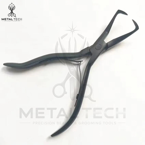 Kit de pinces de retrait d'extensions capillaires en acier inoxydable, pointe courbée, argent, noir, or, arc-en-ciel, ouvre-micro-anneaux, outils de salon - Product Image 2