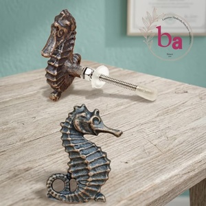 Poignée de meuble en fonte Ba Seahorse, design industriel, écologique, installation facile, pour armoire, maison, bureau, appartement - Product Image 1