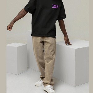 <b>Mens</b> Oversized <b>Black</b> Cotton T <b>Shirt</b> <b>Short</b> <b>Sleeve</b> O Neck Time Is Money Print Casual Jersey Tee Breathable Loose Fit Street Style - Product Image 2