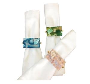 Collection d'anneaux de serviette en résine au design moderne pour la décoration de la salle à manger à la maison, rehaussant le style de la table avec des détails artistiques en résine - Product Image 1