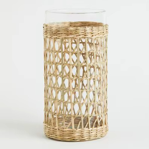 Natural Hyacinth Glass Holder For Home Dining Decor Tumbler <b>Storage</b> And Rustic Table Display - Product Image 1