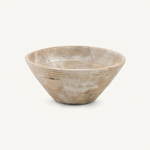 ชามเสิร์ฟไม้มะม่วงทำมือขนาดใหญ่ ชามสลัดและผลไม้แบบยั่งยืนสำหรับครัวสมัยใหม่ สีขาวล้างแบบชนบท - Product Image 1