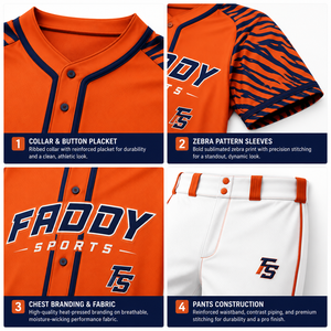 Ensemble d'uniformes de baseball personnalisés sublimés en gros – Maillot et pantalon de performance à boutons intégraux pour l'entraînement d'équipe – Vêtements de sport pour hommes et jeunes - Product Image 4