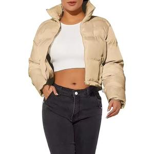 Chaqueta Acolchada Transpirable de Alta Calidad para Mujer, Estilo Urbano, Corta, con Cierre, Forro de Nailon y Tejido Entrecruzado - Product Image 5