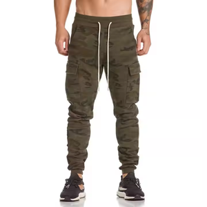 Pantalon de survêtement cargo décontracté pour homme, taille mi-haute, 100 % coton, léger, idéal pour la course et le jogging - Product Image 3