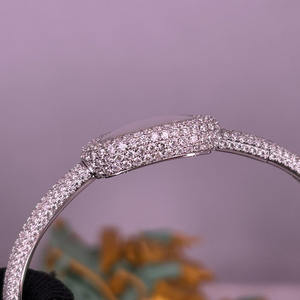 Montre mécanique pour homme avec mouvement automatique CN 41 mm, entièrement sertie de diamants, en acier 904L, en carbone-silicium, en moissanite, avec logo personnalisé - Product Image 3