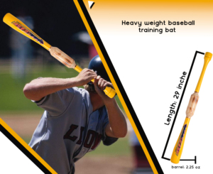 29" / 32 oz Yellow Heavy Weight Two Handed <b>Baseball</b> & Softball <b>bat</b> with Maple Wood for to Improve Strength BY NAQQASH SPORTS - Product Image 3