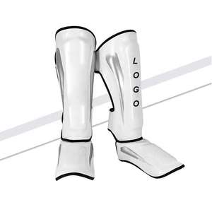 Protège-tibias de boxe Muay Thai MMA en cuir PU pour adultes avec logo personnalisé, taille plus, couleur personnalisée, protection complète pour le kick-boxing - Product Image 3