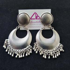 Emerald Cut Pearl Drop Earrings in Yellow Gold-Bohemian Religious Geometric Design - Product Image 1