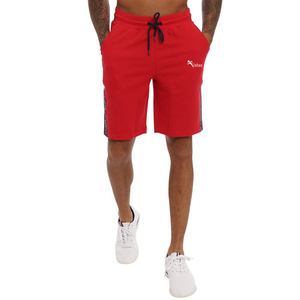Shorts de jogging de haute qualité en coton pour hommes, décontractés, longueur genou, séchage rapide, avec cordon de serrage, style streetwear, rouge - Product Image 1