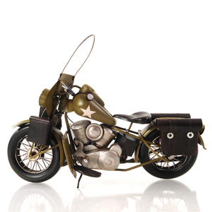 Motocicleta Amarilla de 1942, Escala 1:12, Artesanía Industrial de Hierro, Estilo Retro con Marcas de Estrellas, Decoración para el Hogar Diwali, 30.5Lx12.06Wx22.22H cm - Product Image 3