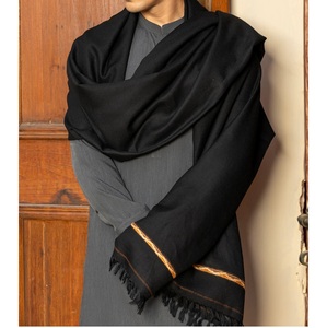 Châles d'hiver en laine noire pour hommes, châles Pathan Khaddar afghans de qualité supérieure, respirants, élégants, style Moyen-Orient - Product Image 1