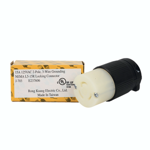 Connecteur électrique Hubbell compatible J-703 Secure NEMA L5-15 Twist-Lock 125V 15A CUL pour compresseurs industriels - Product Image 5