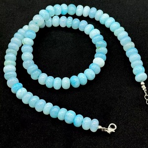 Natural Candy Blue <b>Opal</b> Smooth Rondelle Choker <b>Necklace</b> 7MM 9MM Genuine Blue <b>Opal</b> Gemstone <b>Necklace</b> Adjustable Blue <b>Opal</b> Jewelry - Product Image 4
