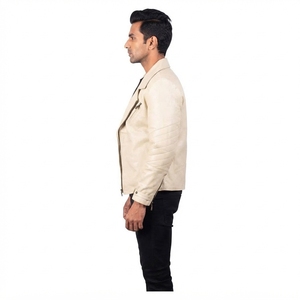 Veste de style motard pour homme, veste décontractée à fermeture éclair, veste à manches longues, veste tendance, fabrication sur mesure, vente en gros - Product Image 4