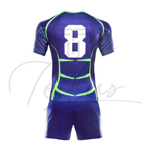 Nouvelle conception, uniforme de rugby respirant de haute qualité, imprimé sur mesure, manches courtes, grande taille, vente en gros - Product Image 2