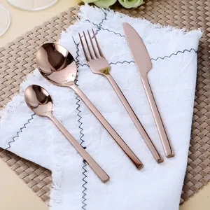 Ensemble de couverts de luxe de style européen, faits à la main, en acier inoxydable de qualité alimentaire, finition miroir, design contemporain, pour événements raffinés - Product Image 4