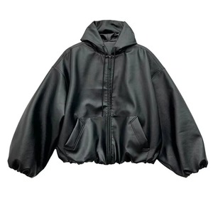 Veste à capuche en cuir véritable pour homme, design moderne et élégant, vêtement d'extérieur chaud pour l'hiver, confortable, décontracté, pour la moto et les activités de plein air - Product Image 1